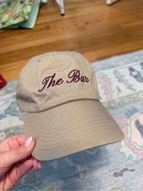 Khaki 'The Bar' Embroidered Baseball Cap